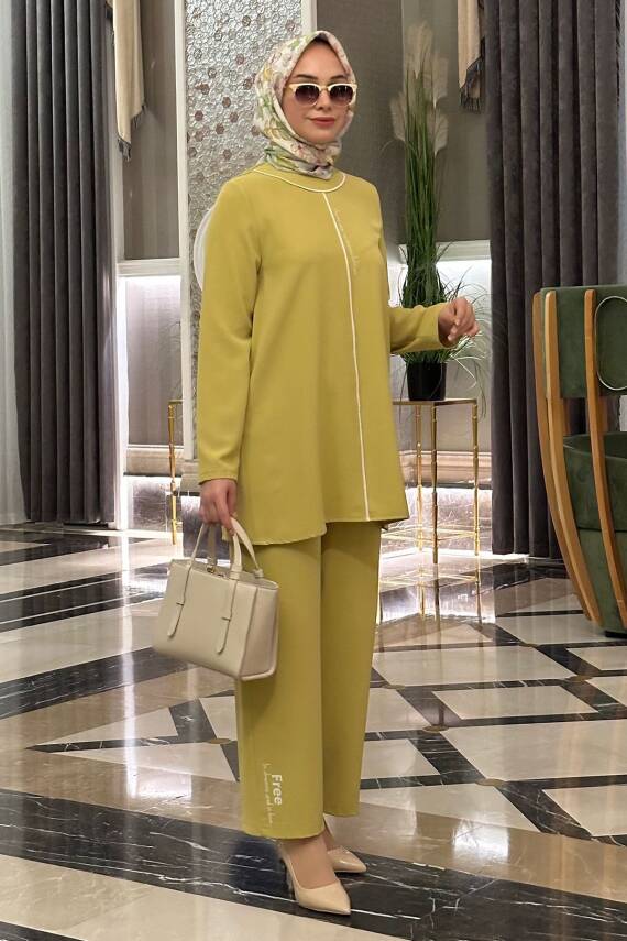 Mahza 8133 Tunik Pantolon Takım yağ Yeşili - 1