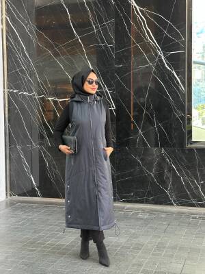Mahza Çıkarılabilir Kapüşonlu Astarlı 120 cm Yeni Sezon Yelek 7655 Lacivert - 1