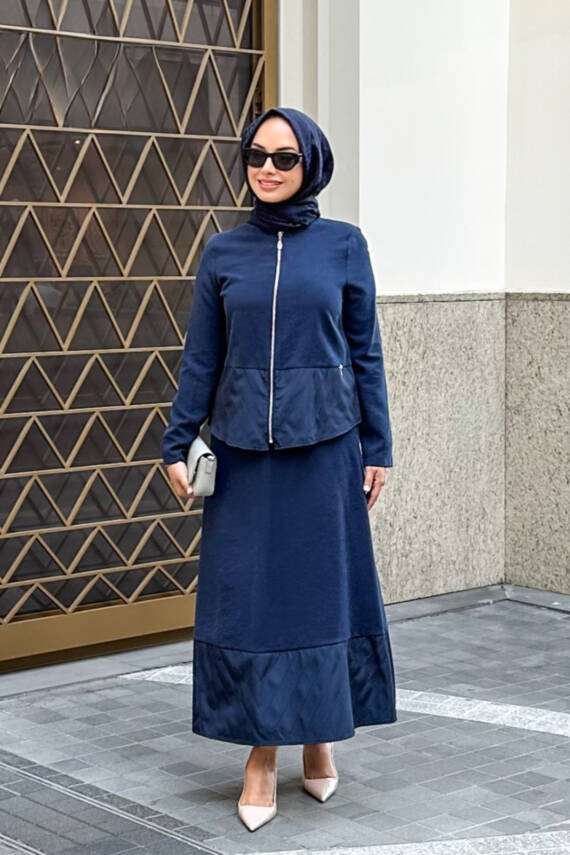 Mahza Modal Kumaş Etek Uçları Paraşüt Detaylı Premium Etek Takım 8204- Haki - 2