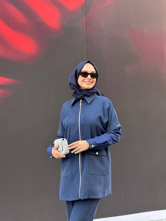 Mahza Modal Kumaş Yeni Sezon Garnili Spor Pantolon Takım 8202 İndigo - 3
