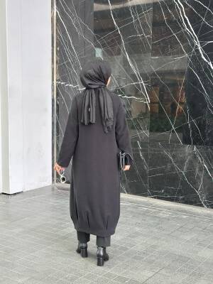  MAHZA TENSEL KUMAŞ ÖNDEN FERMUARLI ASTARLI SPOR ŞIK KAP 7659 SİYAH - 2